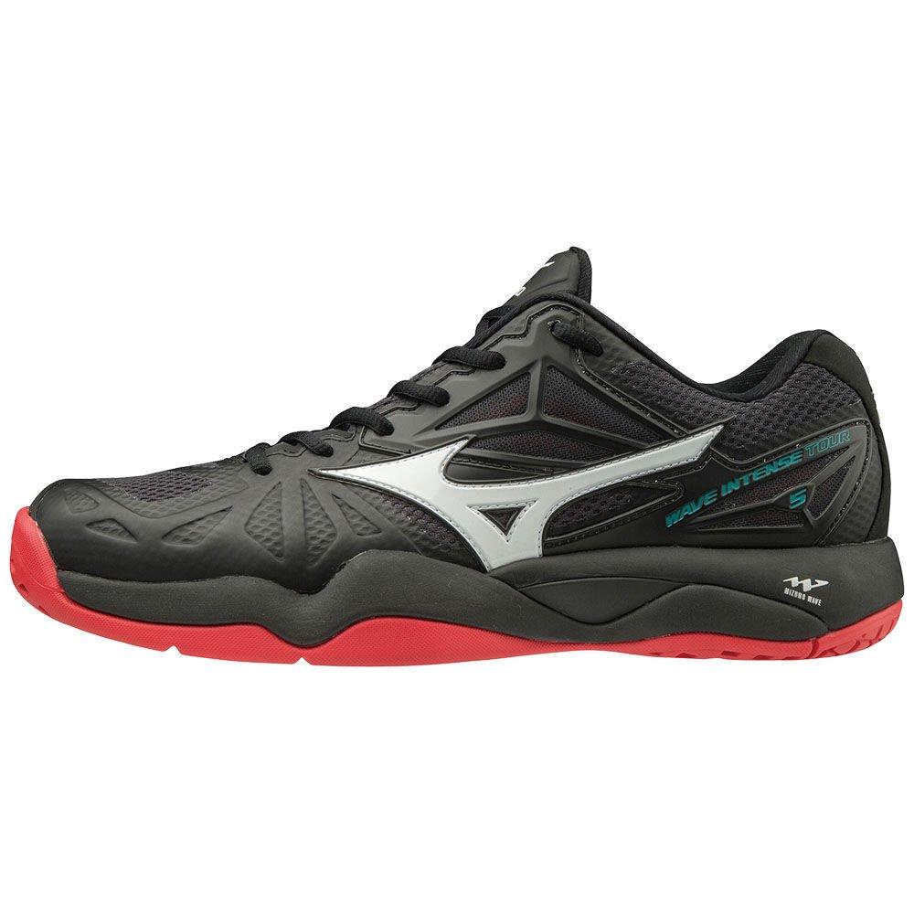 Mizuno Men's Tennis Shoes Black/White/Pink WAVE INTENSE TOUR 5 AC Shoes - 61GA190009